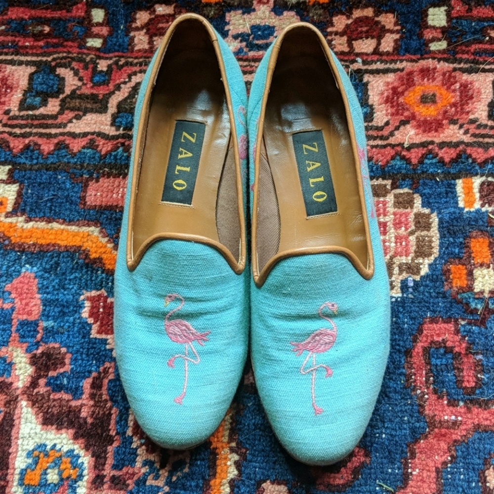 ZALO embroidered flamingo Belgian style